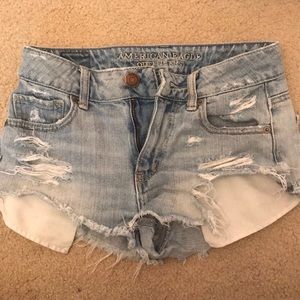Ripped jean shorts